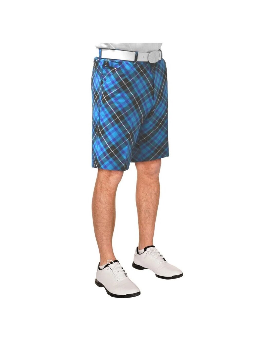 Royal & Awesome Size 36 Blue Plaid Trews Cotton Blend Comfortable Golf Shorts